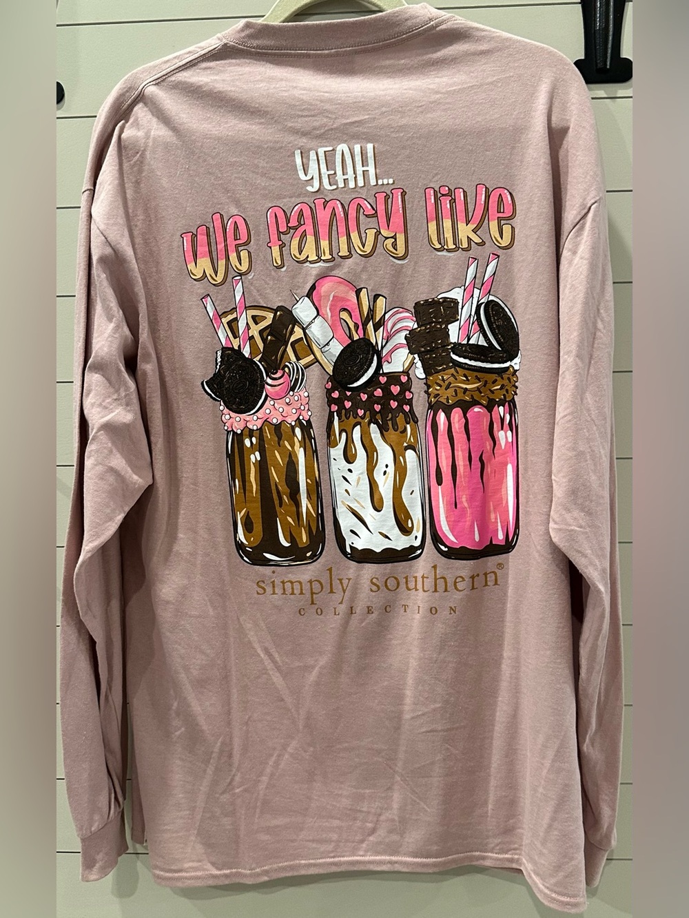 Like New Simply Southern Pink 'We Fancy Like' Graphic Long-Sleeve Tee XL